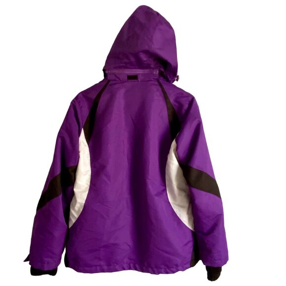 R&O 3-in-1 Jacket With Removable Fleece Liner Hooded Purple Black Women's Medium - Picture 6 of 12